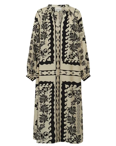 Gossia - MagnyGO Kjole - Black Creme Print